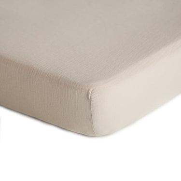 Mushie Extra Soft Muslin Crib Sheet, Fog